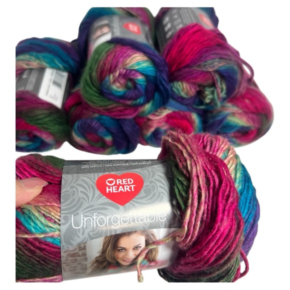 Yarn 4 Redheart Unforgettable Stained Glass yarn medium weight 270 ea colorful - Picture 5 of 12